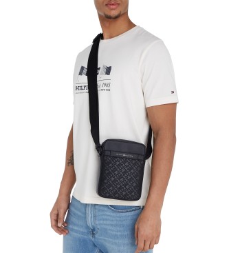 Tommy Hilfiger Saco de transporte texturizado com monograma preto