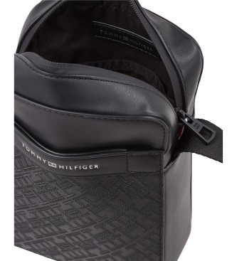 Tommy Hilfiger Bandolera con monogramas texturizados negro