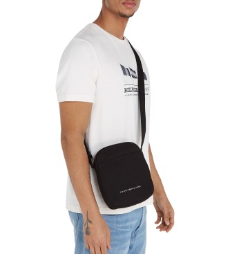 Tommy Hilfiger Mini saco a tiracolo em nylon preto