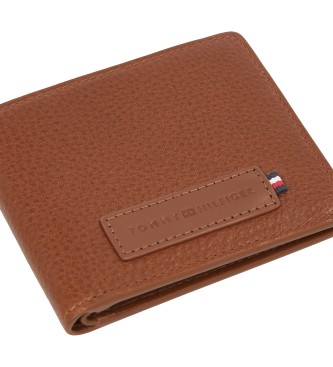 Tommy Hilfiger Mini portafoglio in pelle premium marrone