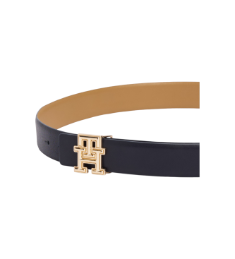 Tommy Hilfiger Cintura reversibile con monogramma beige e nero