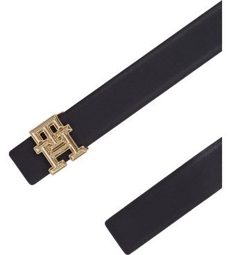 Tommy Hilfiger Cinturn reversible con monograma beige, negro