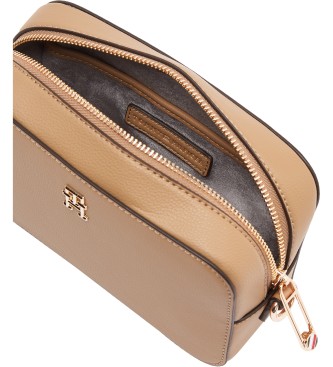 Tommy Hilfiger Beige skuldertaske med bldt logo