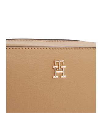 Tommy Hilfiger Beige skuldertaske med bldt logo