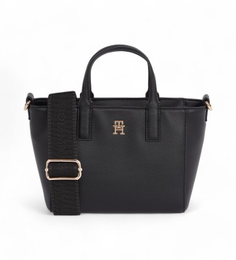 Tommy Hilfiger Borsa tote mini nera con logo morbido