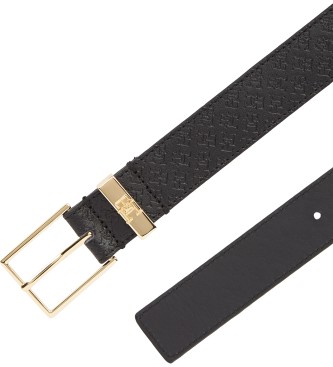 Tommy Hilfiger Cinturn de piel Square Monogram 3.0 Negro