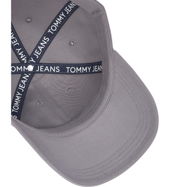 Tommy Hilfiger Czapka z logo Linear w kolorze szarym