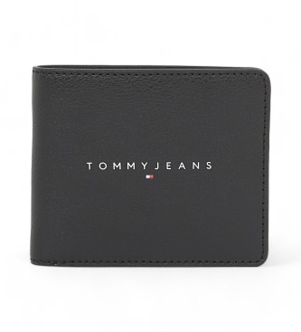 Tommy Hilfiger Linear Logo C Leather Wallet Black