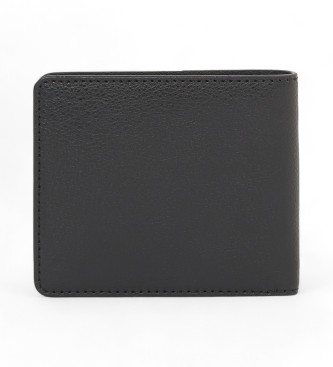 Tommy Hilfiger Linear Logo C Leather Wallet Black