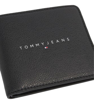 Tommy Hilfiger Skórzany portfel Linear Logo C czarny