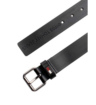 Tommy Hilfiger Cintura in pelle nera Roller Buckle 3.5