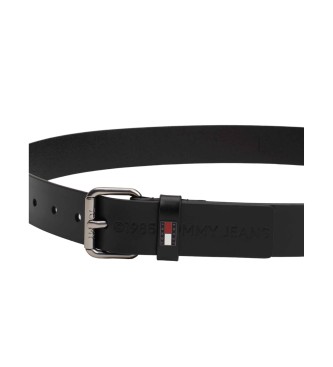 Tommy Hilfiger Cintura in pelle nera Roller Buckle 3.5