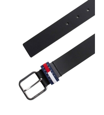 Tommy Hilfiger Cinturn de piel con parche en la trabilla Ryan 3.5 negro