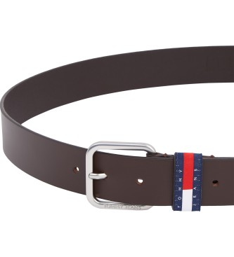 Tommy Hilfiger Skórzany pasek Ryan 3.5 brązowy