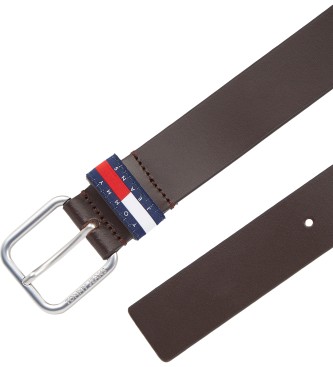 Tommy Hilfiger Skórzany pasek Ryan 3.5 brązowy