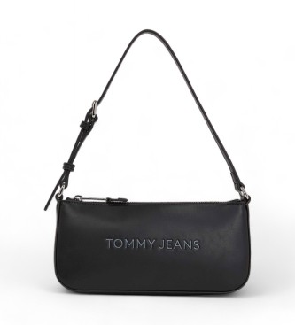 Tommy Hilfiger Bolsa de ombro essencial com logtipo metlico preto