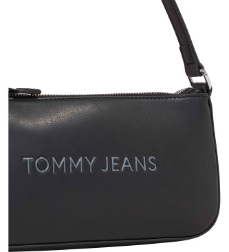 Tommy Hilfiger Bolsa de ombro essencial com logtipo metlico preto