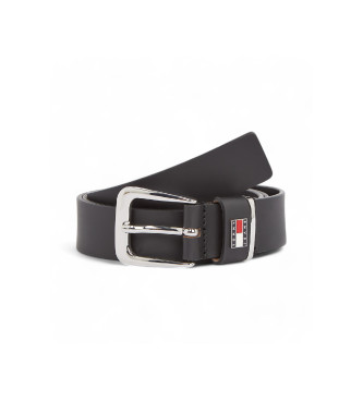 Tommy Hilfiger Cinturn de piel con insignia en la trabilla negro