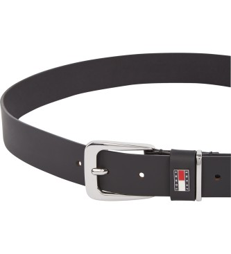 Tommy Hilfiger Cinturn de piel con insignia en la trabilla negro