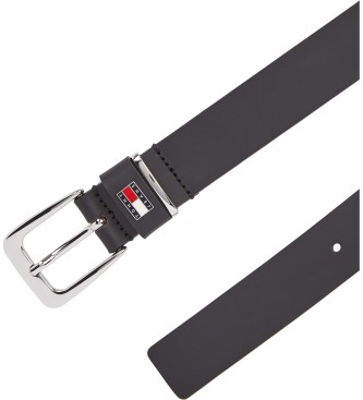 Tommy Hilfiger Leren riem met riemlusbadge zwart