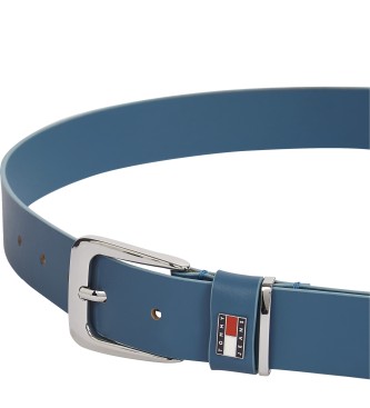 Tommy Hilfiger Cinturn de piel con insignia en la trabilla azul