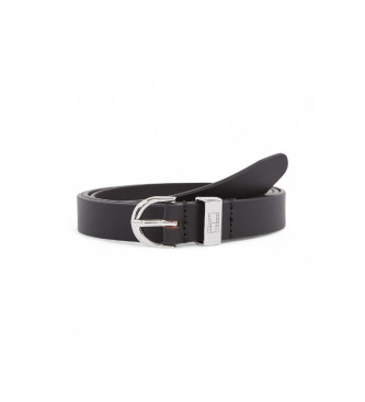 Tommy Hilfiger Heritage Ceinture ovale en cuir noir