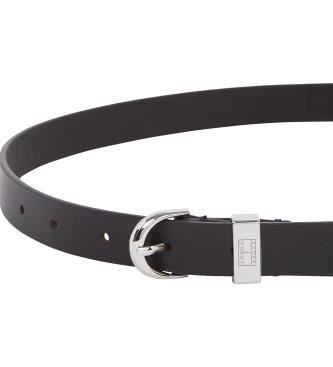 Tommy Hilfiger Heritage Ovale leren riem zwart