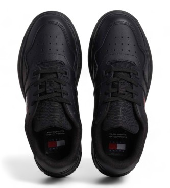 Tommy Hilfiger Baskets rtro en cuir avec plateforme noire