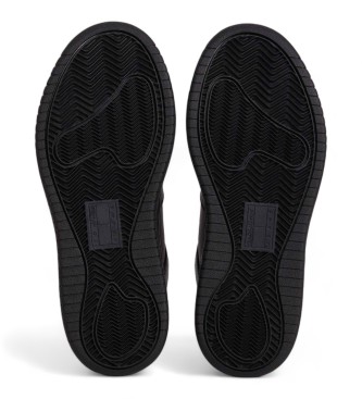 Tommy Hilfiger Baskets rtro en cuir avec plateforme noire