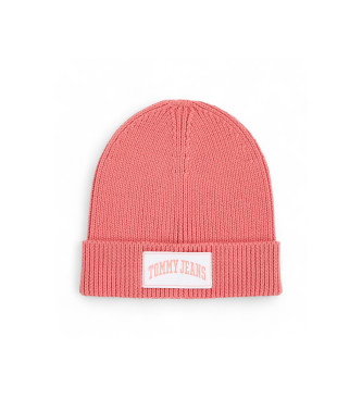 Tommy Hilfiger Varsity pink beanie 