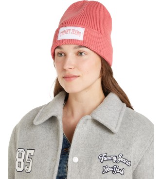 Tommy Hilfiger Varsity pink beanie 