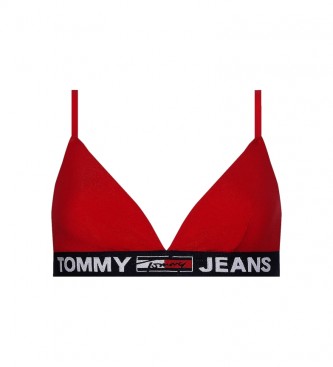 Tommy Hilfiger Modrček bralette brez oblazinjenja in traku rdeče barve