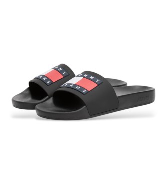 Tommy Hilfiger Black logo flip flops