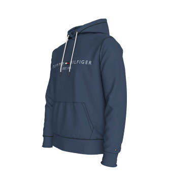 Tommy Hilfiger Sudadera con capucha, cordn y logo bordado azul