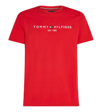 Tommy Hilfiger Logo Embroidered T-shirt red