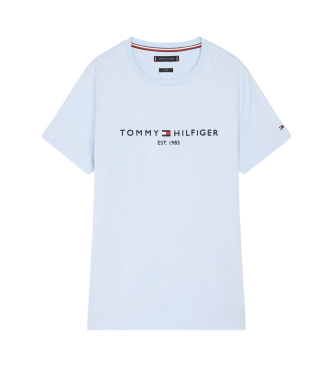 Tommy Hilfiger T-shirt de manga curta com logtipo azul