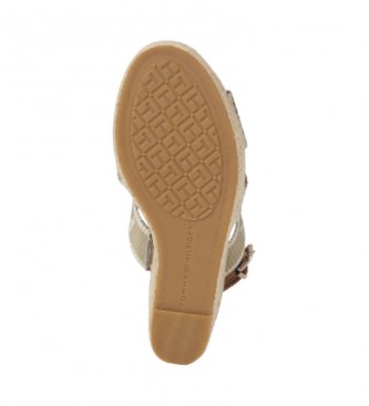 Tommy Hilfiger green high heeled fabric sandals - heel height 10.5cm 