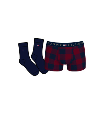 Tommy Hilfiger Set calzoncillos boxer y calcetines marino, granate