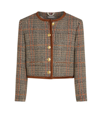 Tommy Hilfiger Veste  carreaux en laine mlange tweed marron