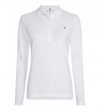 Tommy Hilfiger Polo bianca a maniche lunghe Heritage Slim