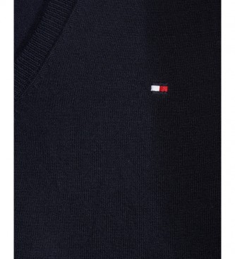 Tommy Hilfiger Camisola Heritage com decote em V azul-marinho