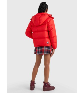 Tommy Jeans Alaska quilted hooded jacket red