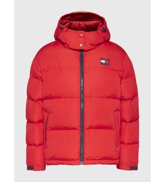 Tommy Jeans Alaska quilted hooded jacket red