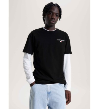 Tommy Jeans T-shirt avec logo au dos et coupe noire classique