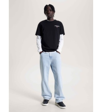 Tommy Jeans T-shirt avec logo au dos et coupe noire classique