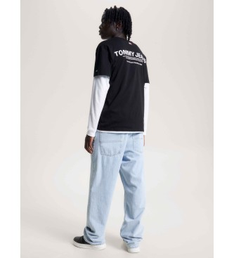 Tommy Jeans T-shirt avec logo au dos et coupe noire classique