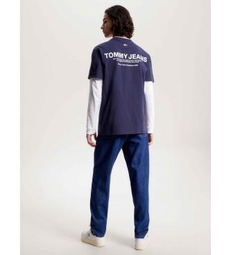Tommy Jeans T-shirt avec logo au dos et coupe marine classique