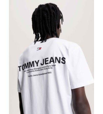 Tommy Jeans Majica z linearnim potiskom na hrbtu bela