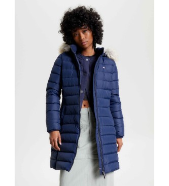 Tommy Jeans Płaszcz puchowy Essential Hooded Down Navy