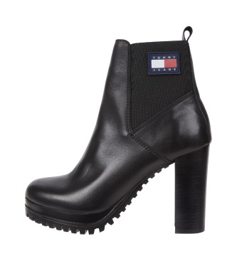 Tommy Jeans Essential leather ankle boots black